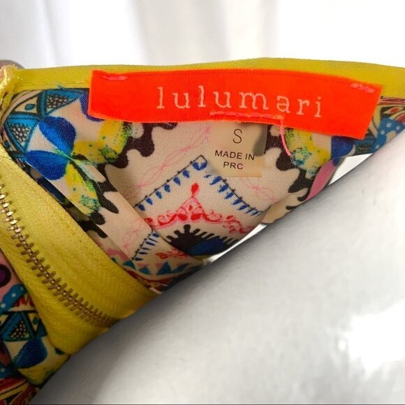 LULUMARI GEOMETRICAL BUTTERFLY TOP MULTICOLOUR TANK  TOP YELLOW BLUE CAMISOLE - Picture 10 of 15